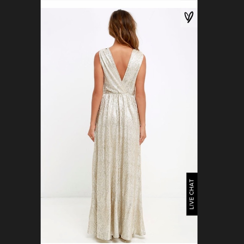 Shimmering Gold Maxi Dress - Picture 2 of 3